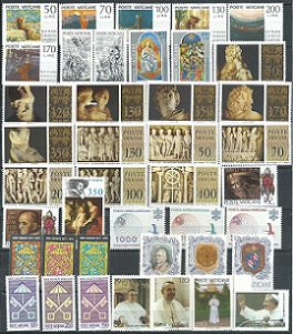 Vaticano #607 - 644 y # C63-C65   1977 y 1978  Años completos Nuevas  NH