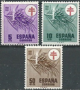 2 España  #RA30 - RA31 y #RAB3  1950  Serie completa Nuevas
