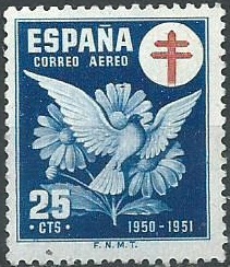 España  #RAC11  1950 Nueva NH "Paloma - Fondo antituberculosis"
