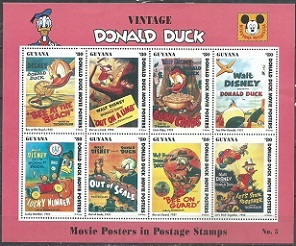 GUYANA  #2774  1993  Minipliego  Nueva "Poster de pelicular de Donald"