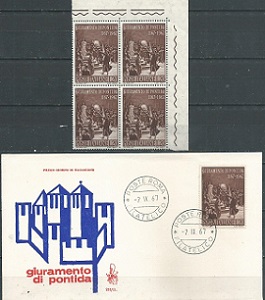 Italia #971 1967 Nuevas en Cuadro + FDC