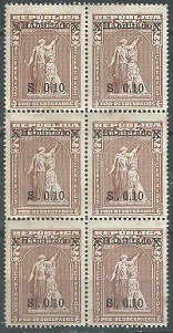 PERU #501A  1966 Nuevas en bloque de 6