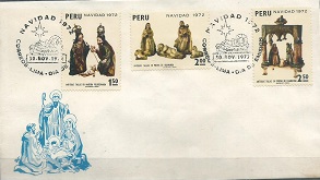 PERU #597 - 599  1972 Serie completa en FDC