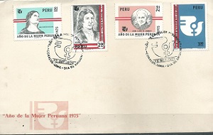 PERU #625 - 628 1975  Serie completa en FDC  "Año de la mujer peruana"