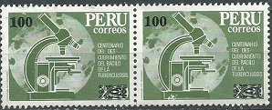 PERU #794  1983 Nuevas en par sin goma