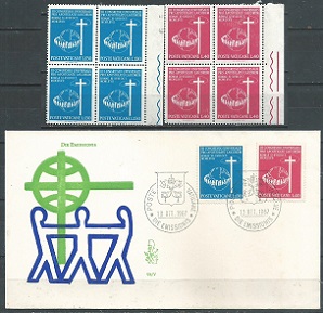 Vaticano #453 - 454 1967 Serie completa Nuevas en cuadros + FD