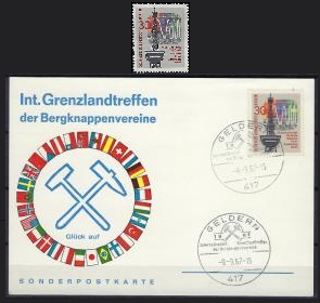 Alemania Berlin #9N262 1967 Nueva NH + FDC "25 Exhibición de Radio, televisión y fonografía alemana, Berlín"