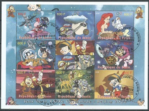 Benin NN  2008    en Minipliego de 9  Cinderellas