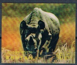 Bután #116f  1998   Nueva NH 3D "Rinoceronte"