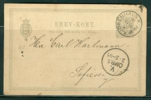 Dinamarca H&G#24a 1891 Entero postal