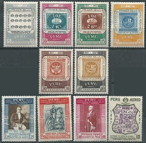 PERU #C131 - C140 1957 Serie completa Nuevas NH