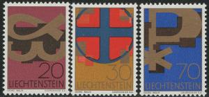 Liechtenstein #426 - 428 1967 Serie completa Nuevas