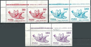 PERU #743, #49A Y #749B,  1982 Pares  nuevos sin goma
