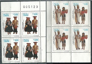 PERU #890  1986 y #910  1987 Cuadros nuevos sin goma