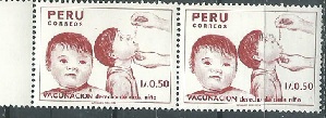 PERU #920  1987 Nuevas en Par "Campaña vacunación infantil"