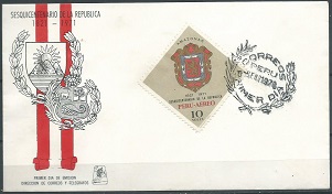PERU #C254  1970  FDC "Escudo de Amazonas - 150 Años de la republica"