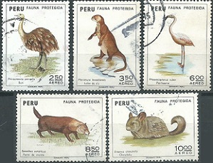 PERU #C372 - C376  1973  Serie completa