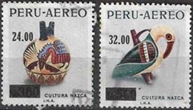 PERU #C451 y C453   1977  "Cerámica Nazca"