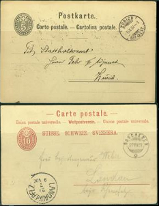 Suiza H&G#12 Y 13 1879  Enteros postales