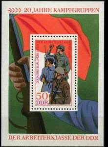 Alemania Repulica Democratica #1489 1973 Hoja Souvenier nueva "20 años de la miliciana de los obreros"