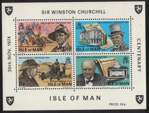 Isla de Man #51a  1976  Hoja Souvenir  Nueva  "Centenario del nacimiento de Sir W. Churchill"