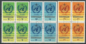 Rodesia #321 - 323  1973 Serie completa en cuadros