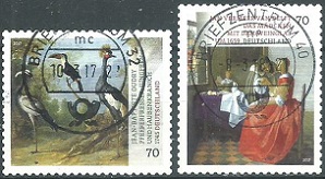 Alemania #2949 - 2950  2017   Serie completa  "Pintores alemanes, Jan Vermeer y Jean-Baptiste Oudry"
