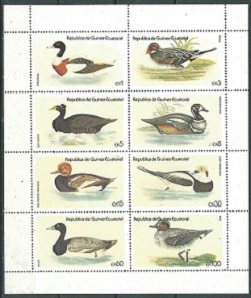 Guinea Ecuatorial Yt#1529   1978 Pliego  Nuevo  "Aves silvestres"