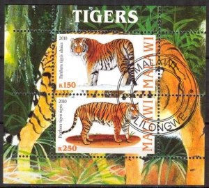 MALAWI    Y2010  Hoja Souvenir   "Tigres"