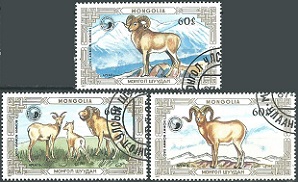 Mongolia #1564 - 1566  1986 "Argali"
