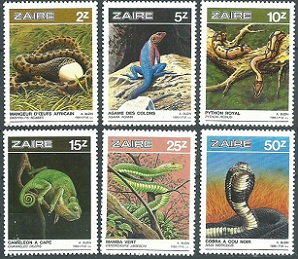 Zaire #1231 - 1236 1986 Serie completa Nuevas