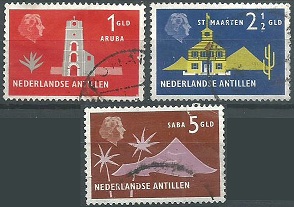 Antillas Neerlandesas #254 y #256 - 257 1958