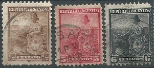 Argentina #122  (1899) y #127 (1899) - 128 ) 1903