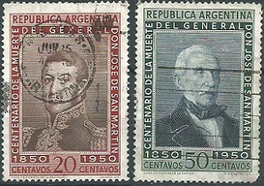Argentina #588 y #590 1950