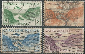 Canal de Panama #C7 y #C9 - C11 1946