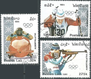 LAOS #1018 - 1019 y #1021  1991