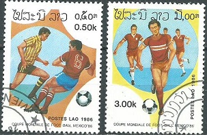 LAOS #677 y #680  1985 "Copa Mundial Mexico 86"