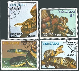 LAOS #722 - 723 y #725 - 726  1986
