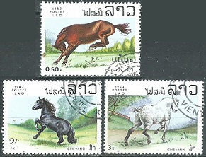 Laos  #436 - 437 y #439 1983