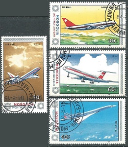 Mongolia #C173 - C175 y #C177  1984