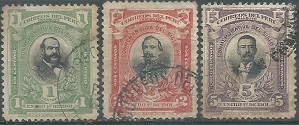 Peru # 161 - 163 1901 Serie completa
