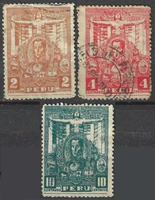 Peru  #272 - 274  1930  "Centenario del fallecimiento de Simón Bolívar"