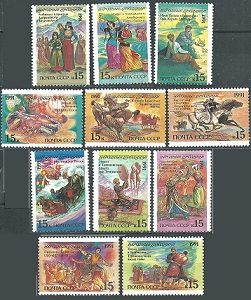 Rusia #6031-6033, #6035 - 6038 y #6041- 6044  1991   Nuevas