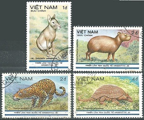 Viet Nam #1524  - 1526 y #1528  1985