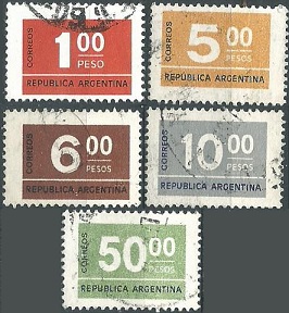 Argentina #1114 y #1116 - 1118 y #1122 1976