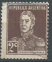 Argentina  #325 1923 Nueva daño posterior