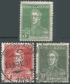 Argentina  #343 y #345 - 346 1923