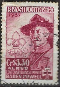 Brasil #C87 1957 "Centenario del nacimiento de Baden Powell""