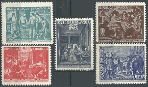 España . BENEFICENCIA. HUERFANOS DE CORREOS. Edifil #29 - 33   1941 Serie completa Nuevas  "Pinturas de Velasquez"