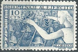 España  Ed#887  1939  Nueva "Homenaje al ejercito"